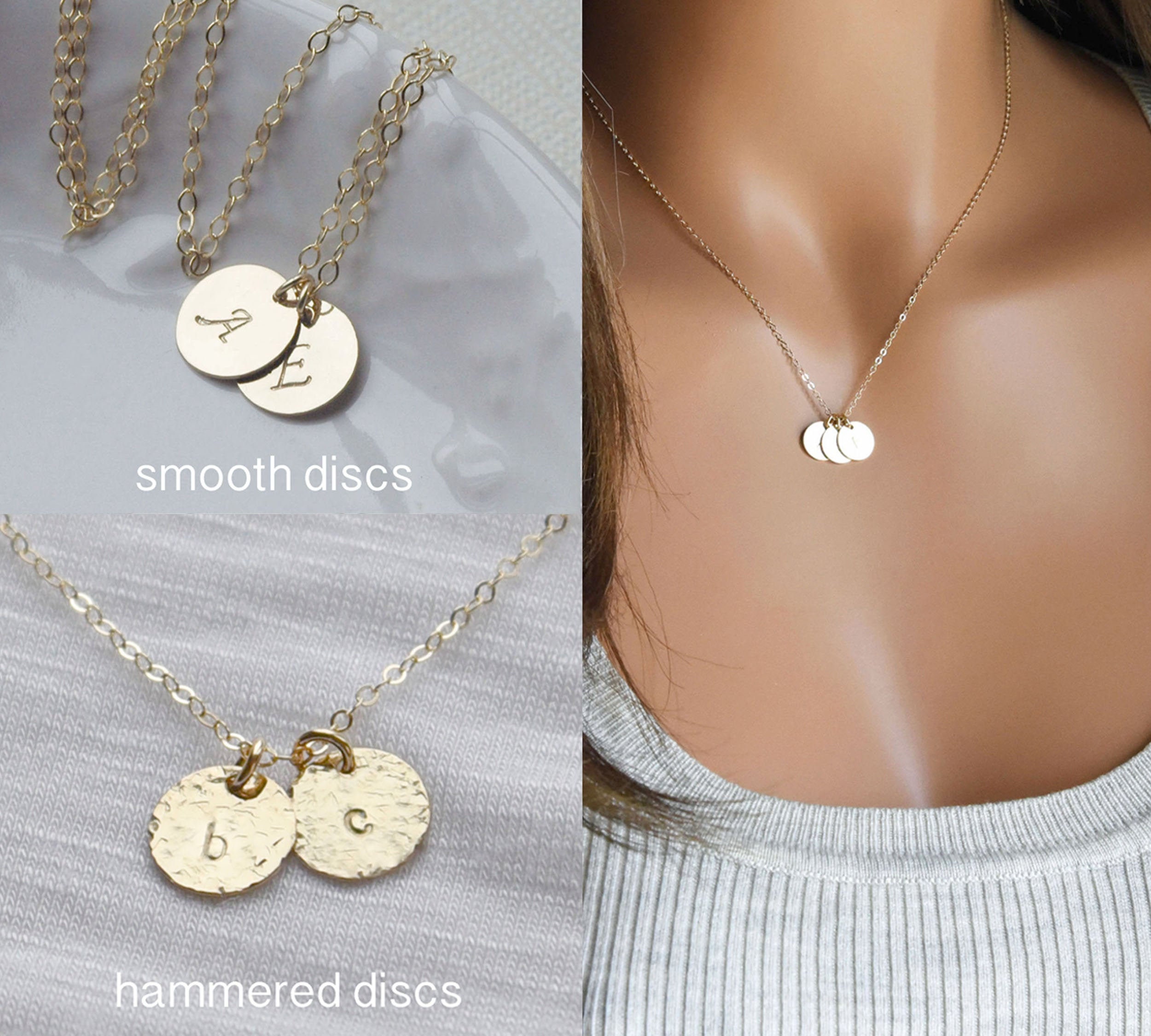Silver Layered Necklace Set, 2pc Personalized Layering Necklaces,  Personalized Choker Set, Delicate Skinny Bar, Gold Fill, Silver, Rose, 425