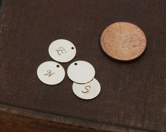 Add On Initial Charm, Hand Stamped Round Initial Disc, Add a Personalized Pendant, 14k Gold Fill, Sterling Silver, Rose Gold