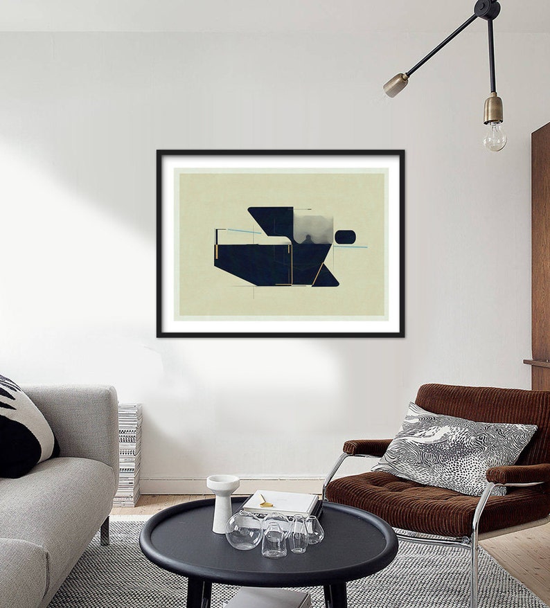 Abstract composition 769 abstract geometric minimalism 84 x 60 cm A1 Limited edition image 2