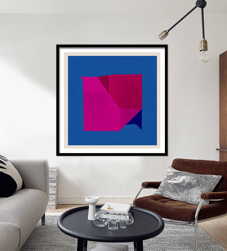 Abstract composition 495 modern art minimal art 100 x 100 cm Limited edition image 2