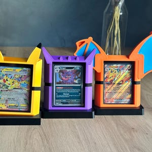 Juego de 3 expositores para cartas coleccionables | Bases modulares | Soporte Toploader 3x4 | Pokémon, MTG, TCG