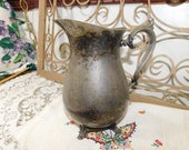 Silver Water Pitcher Needs to Be Polished O Leave the Vintage Patina, Pitcher Silver, Vintage Kitchen Decor, Kitchen, Kitchen Dec Prop )shc