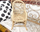 Vintage Rattan Wicker Rocker for Dolls, Rattan Doll Furniture, Doll Furniture, Doll Chair, Doll Rocking Chair, Vintage Doll Furniture, shc