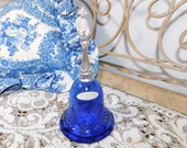 Avon Royal Blue Bell Roses, Roses Cologne Bottle Pretty, Vintage Perfume Bottle, Vintage Home Decor, Bell, Glass Bell )