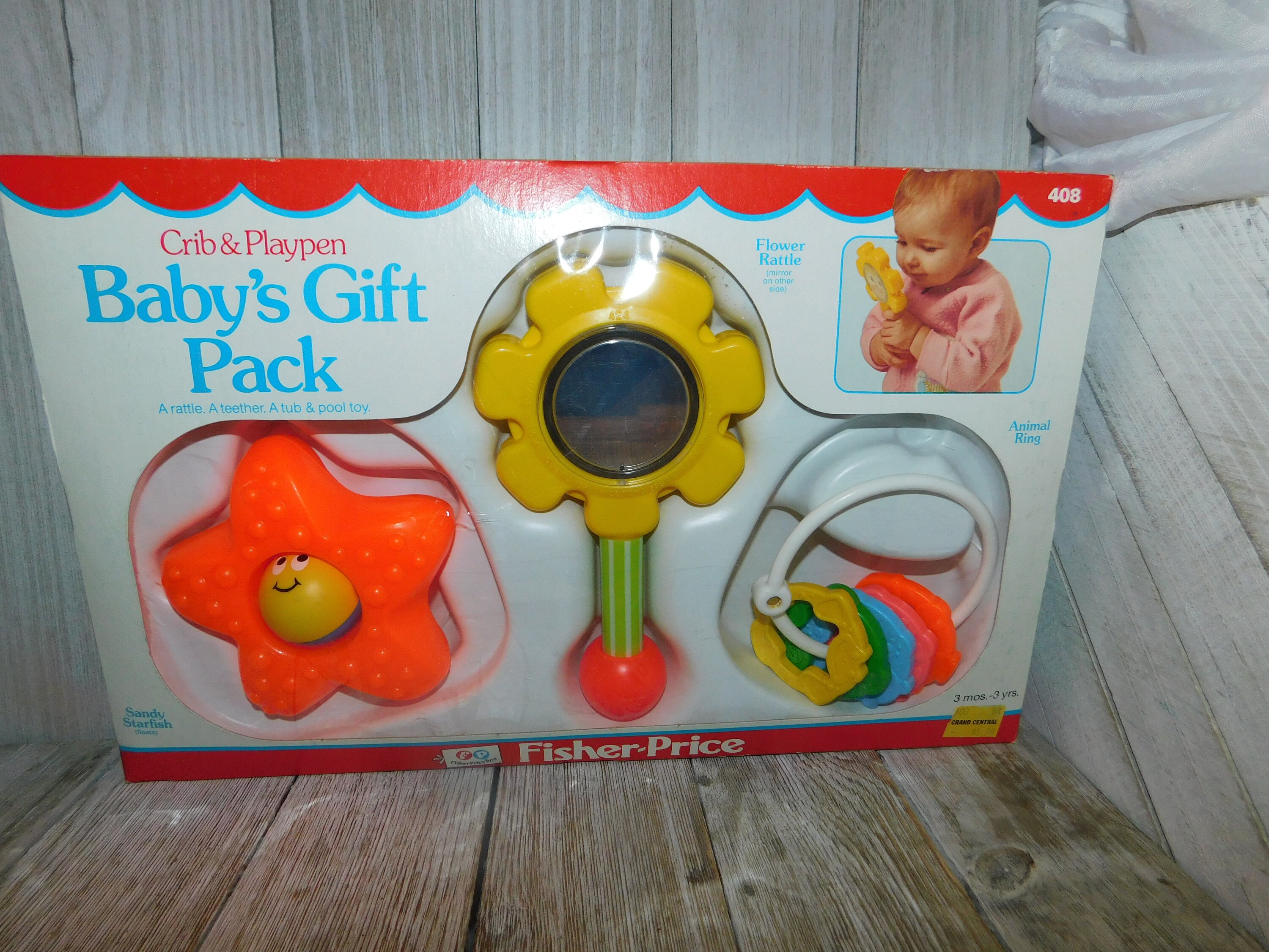 Vtg Fisher Price Crib Playpen Baby Gift Pack 78, New Old Stock