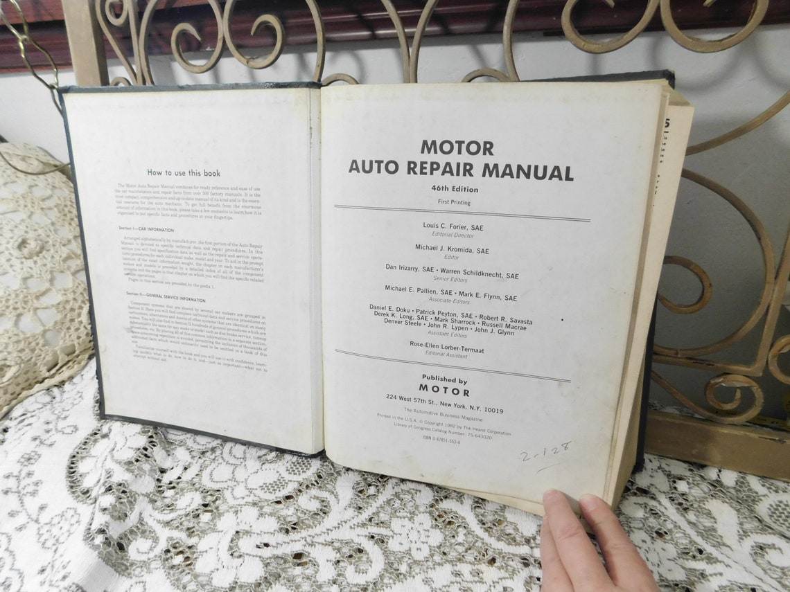 Motor Auto Repair Manual 1983 46 th Edition Vintage Car Etsy