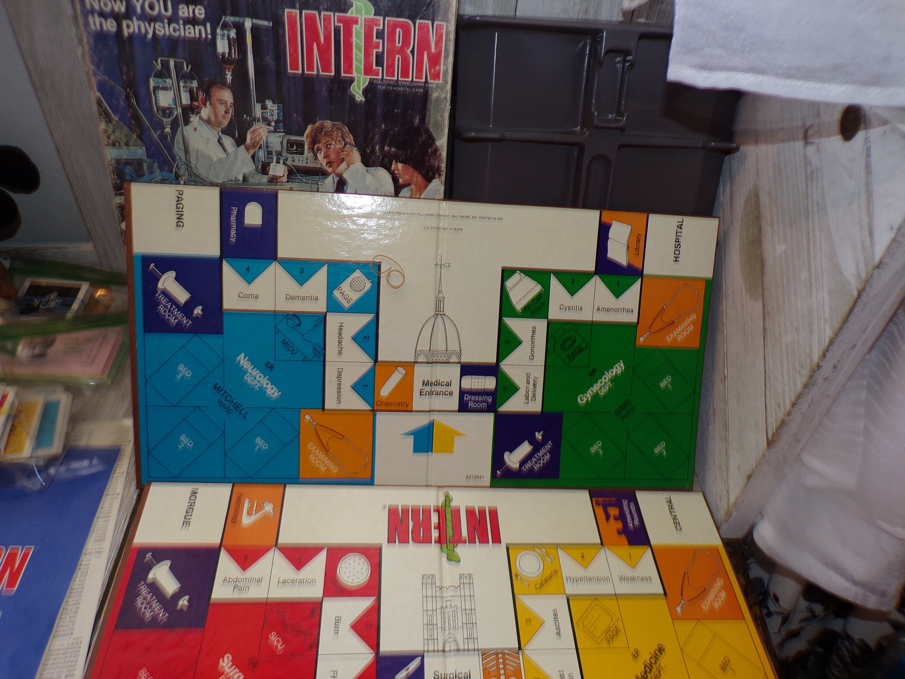 Intern Game 1980 GAME BOARDS or Box, ONLY, Doctor Game