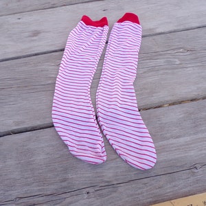 Socks Vintage Long Stripped Girl Socks Vtg Childrens Clothing Red white Socks Vtg Socks Girls Clothing Gift Memories Daysgonebytreasures,*