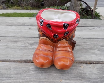 Maceta de cerámica con botas vaqueras MERCURIES, estilo western, decoración de granja, cabaña del abuelo, regalo, utilería, Daysgonebytreasures *y