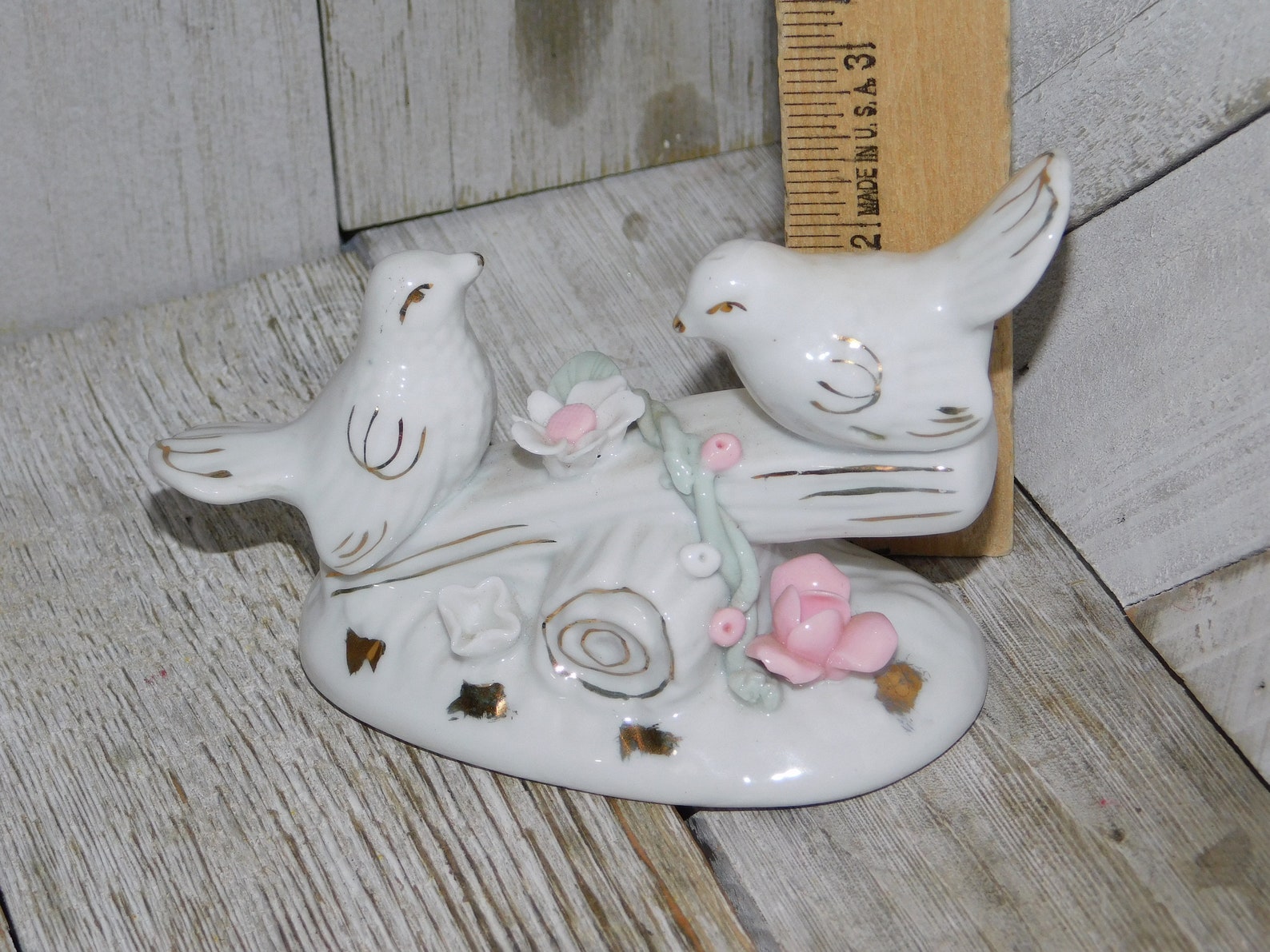 Vintage Bird on Teeter Totter Vintage Flower an Birds Vint Etsy