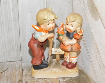 CHILDREN FIGURINE, Boy Girl Figurine, Country Home Decor, Farmhouse Decor, Gift, Prop, Memories, Daysgonebytreasures  **