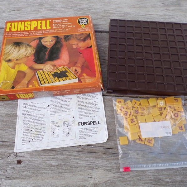FUNSPELL Game 1977, Spelling Game, Vintage Board Games, Games, Family game Night, Spelling, Toys, Vintage Toys, Daysgonebytreasures