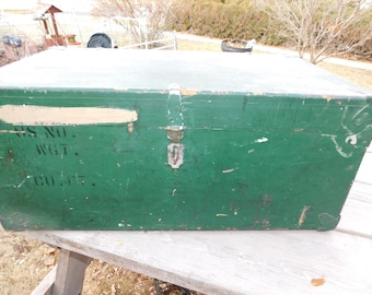 Military Wooden Foot Locker, Military Wooden Trunk , Army Foot Locker, Army Trunk, Army Wood Box, Wood Chest, Movie Prop