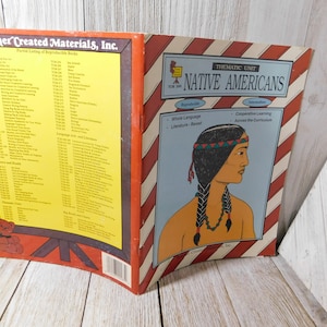 Thematic Unit Native Americans Book, Vintage Paperback Book, Homeschooling, Home Learning,  Prop, Gift Idea, Daysgonebytreasures, *c