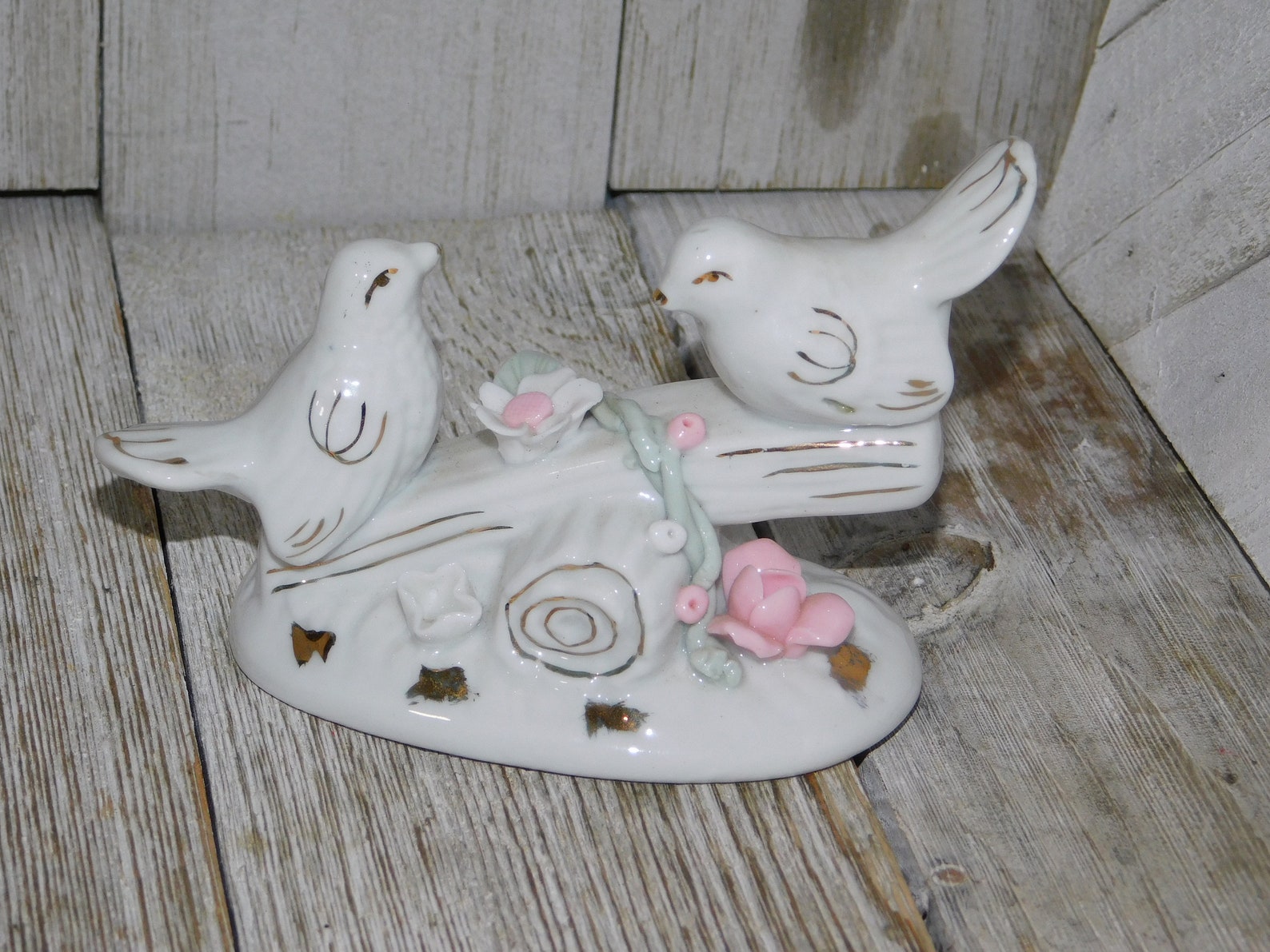Vintage Bird on Teeter Totter Vintage Flower an Birds Vint Etsy