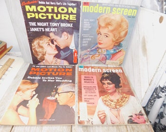 Vtg Vintage Modern Screen Magazine March 1962 Oct 1962 Oct 1960 Jan 1961 Elvis Marilyn Monroe Jacqueline Kennedy Daysgonebytreasures *