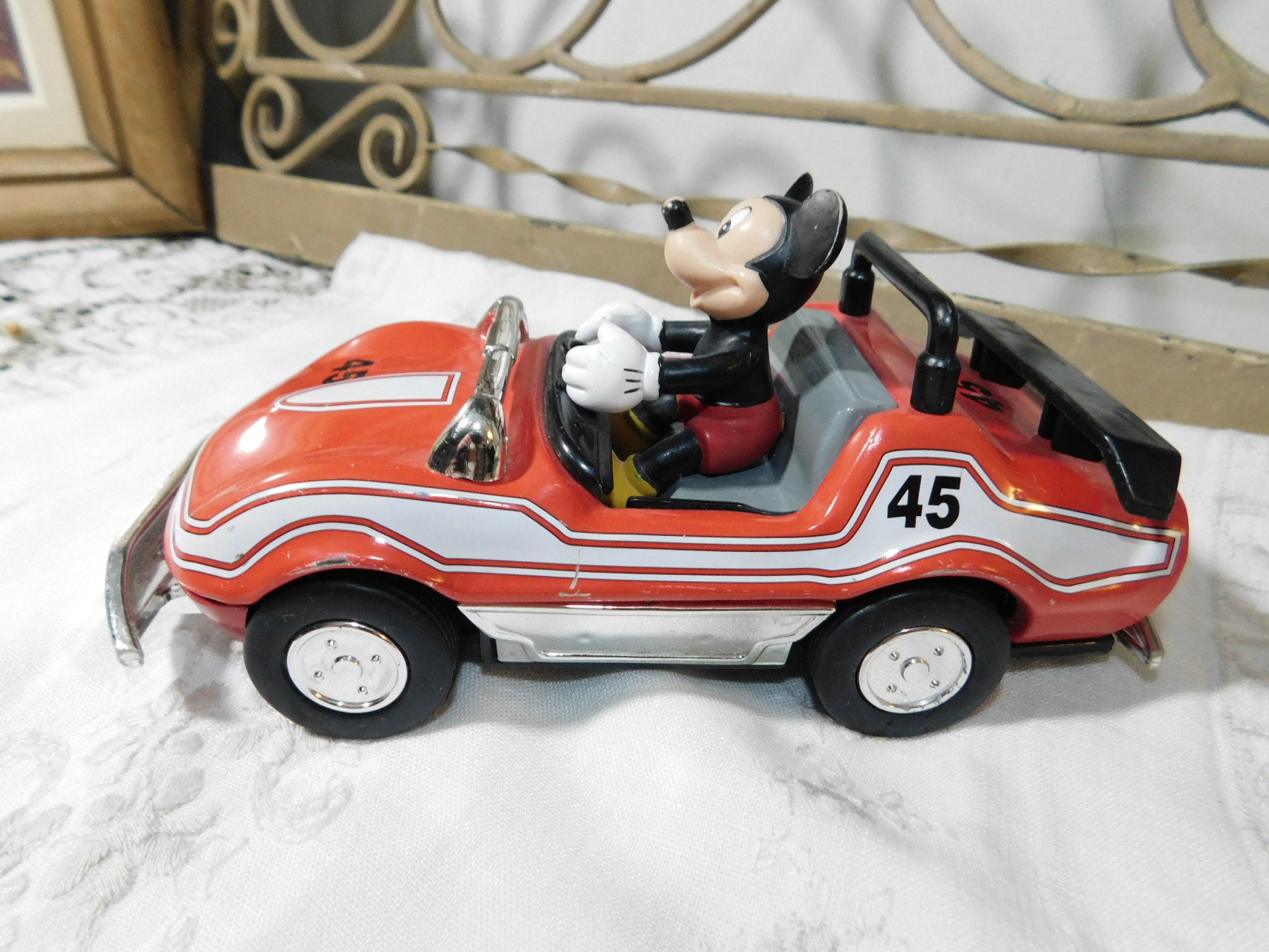 Mickey Mouse Convertible Red Sports Car 45 Mickey Mouse Red Etsy