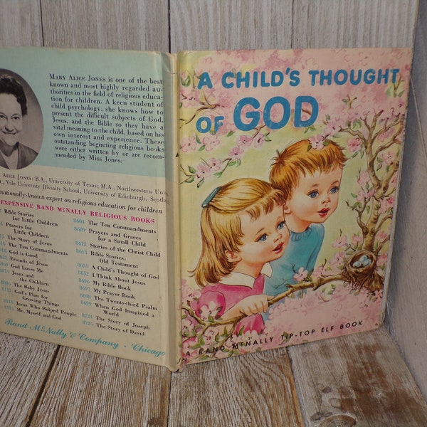 A Childs Thought of God 1957 Psalms 104 A Rand McNally book Elf Book Religious Child's Book Vtg Children Book Memories Daysgonebytreasures *