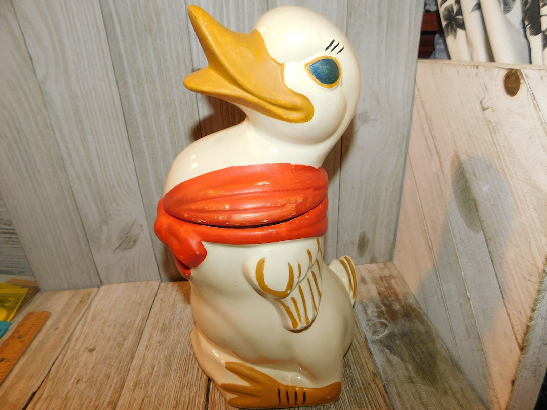 Vintage Duck Cookie Jar, Vintage Kitchen Decor, Country Kitchen Decor