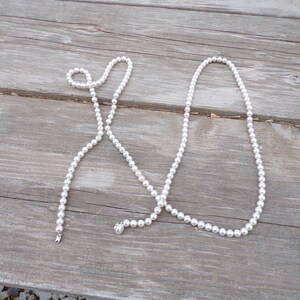 Long White Beaded Necklace, Vtg Bead Necklace, Vtg Jewelry, Women's Jewelry Gift Prop Memories Daysgonebytreasures *y image 3
