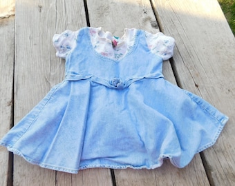 Vintage Toddler Girl Levi Jean Type Top, Vintage Girl Clothes, Short Sleeved Girls Top Toddler Girl Clothes Prop Gift Daysgonebytreasures *