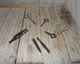 Vtg Tiny Scissors, Craft Tweezers, Tool Keys YOUR CHOICE LISTING, Junk Drawer Clean out, Crafts, Memories, Gift, Prop, Daysgonebytreasures *