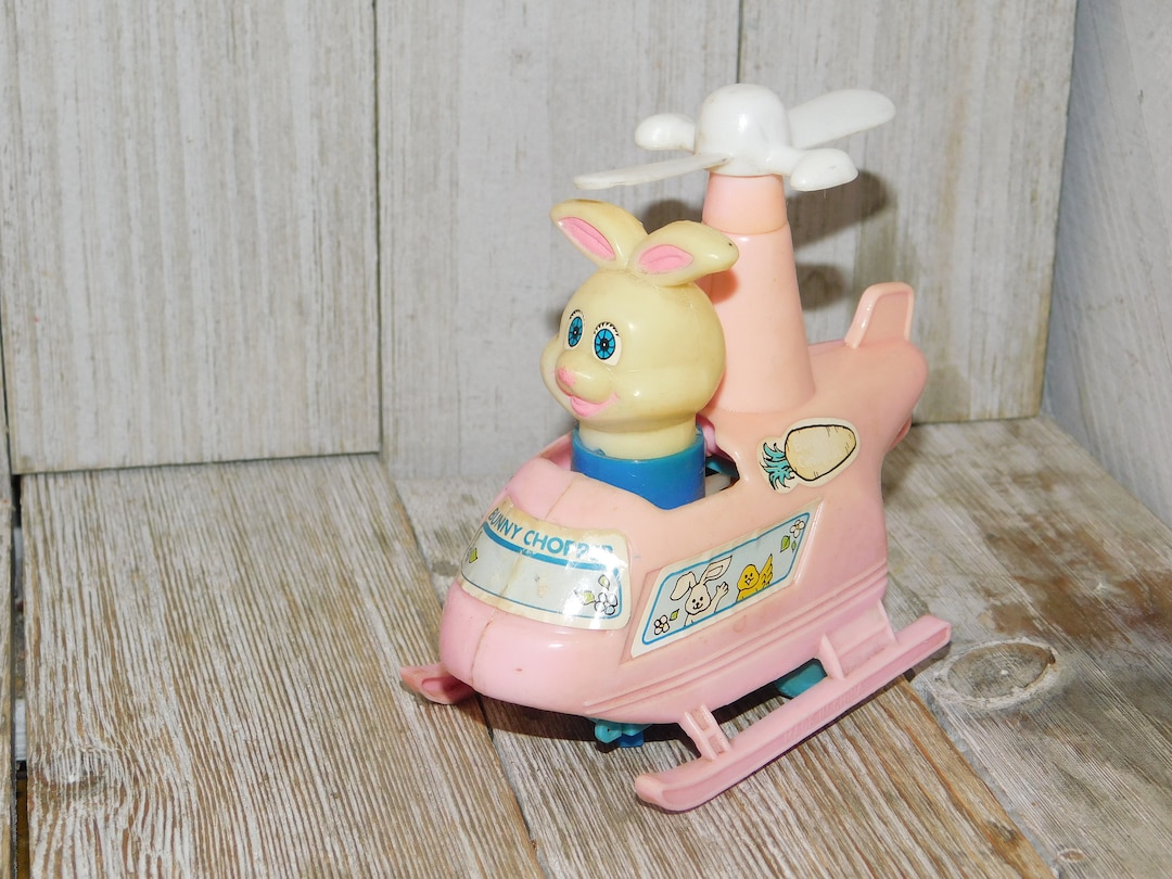 BUNNY Chopper Toy, Hard to Find, Pink Helicopter Bunny Toy, Vintage Toy ...