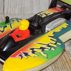 BOAT SPEED BOAT w Man, Vintage Toys, Plastic Toys, Memories, Gift, Prop, Daysgonebytreasures *y