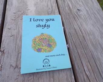 Love You Shyly, Discovery Toys Art I Love you Shyly and More Each Day Folding Card, Memories, Gift, Prop, Daysgonebytreasures