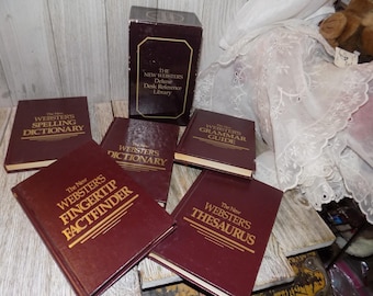 The New Webster's Deluxe Desk Reference Library Set of 5 Hardcover Volumes 1987 Vtg Books Vtg Office Decor Memories Daysgonebytreasures