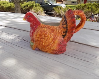 TURKEY Creamer No Lid, Succulents Planter, Thanksgiving, Fall,  Memories, Gift, Prop, Daysgonebytreasures