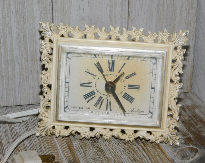 Vintage Small Vintage Clock for Repair or Craft Project, Vintage Clock, Unique Clock, Home Decor