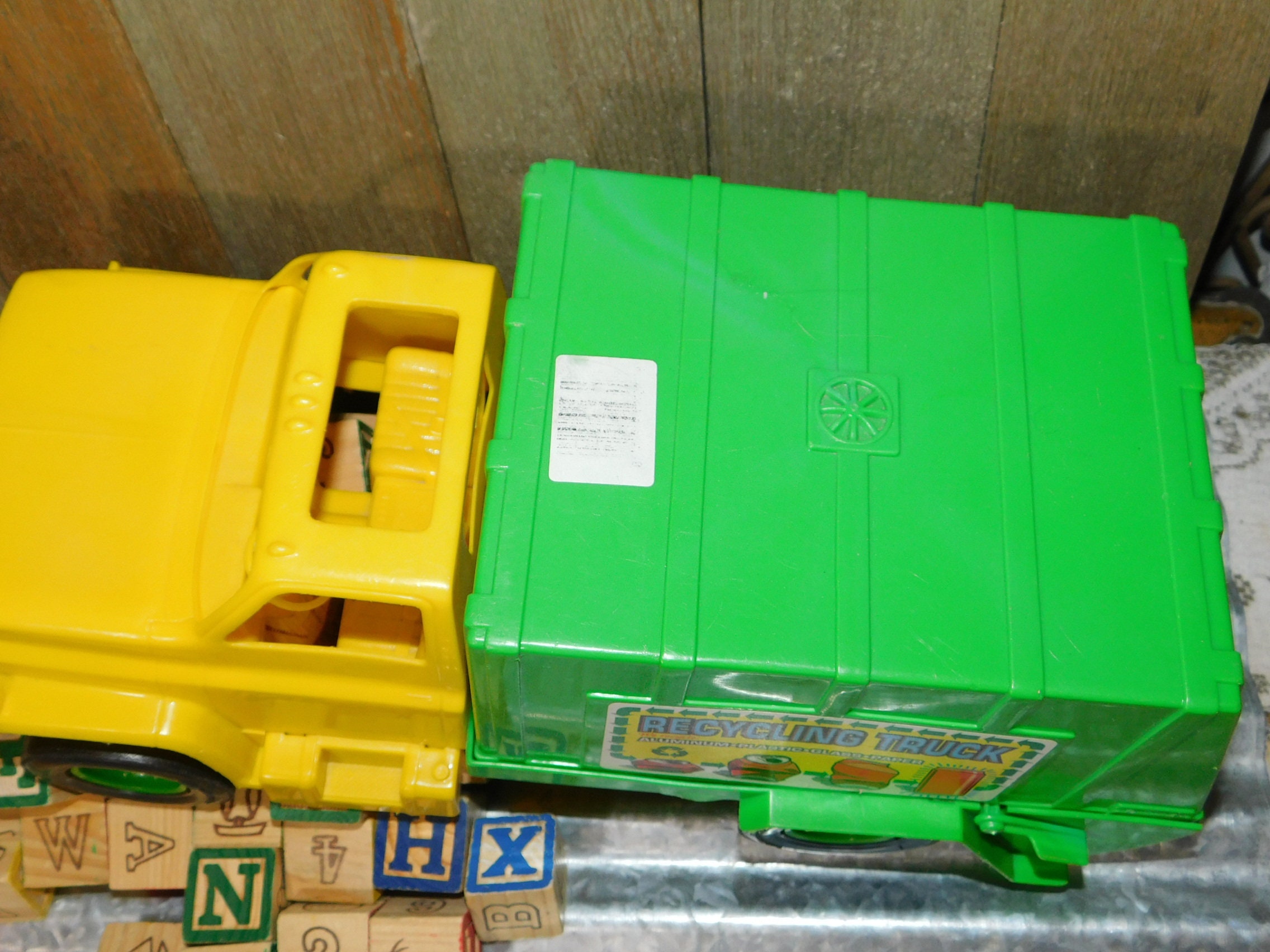 Dump Truck and Blocks Toy Dump Truck Vintage Toy Dump Truck Etsy