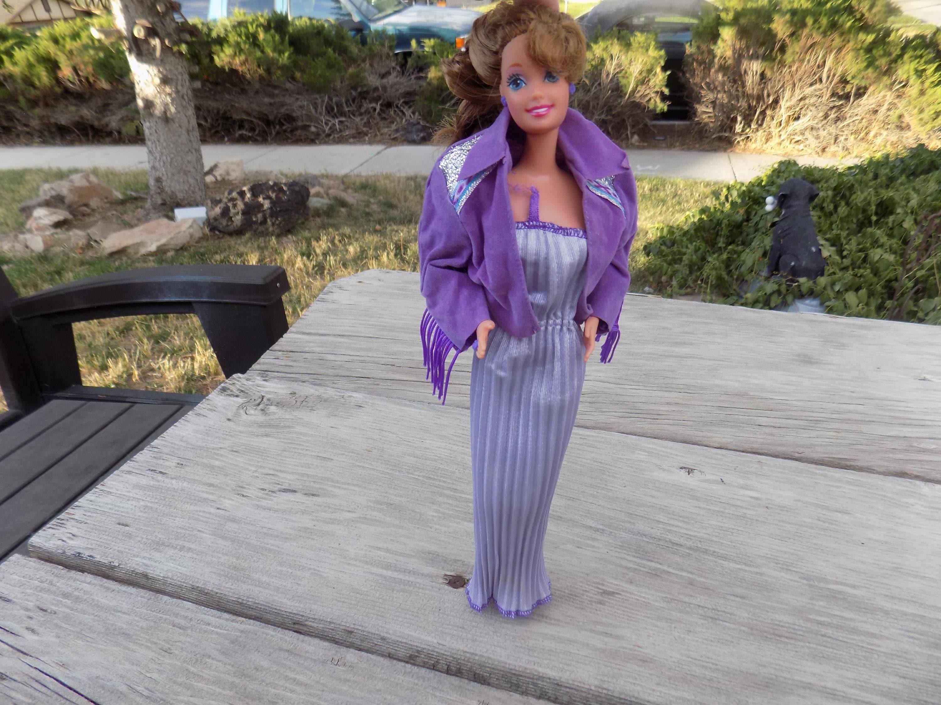 希少　PARADIS #3 2007/08 purple fashion Barbie Dark Hair Purple Outfit, Vintage Mattel Doll, Vintage Toys