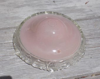 LÁMPARA DE TECHO PANTALLA ROSA, Renovación de casa victoriana, Renovación de casa antigua, Pantalla de luz de vidrio, Decoración vintage para el hogar, Accesorio de regalo de recuerdos Daysgonebytreasure *y