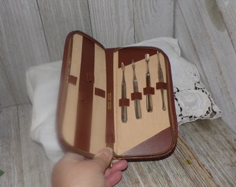 Vtg Nail Kit in Case, Travel Nail Kit,  Small Case, Beauty Needs, Gift, Prop Memories, Daysgonebytreasures *