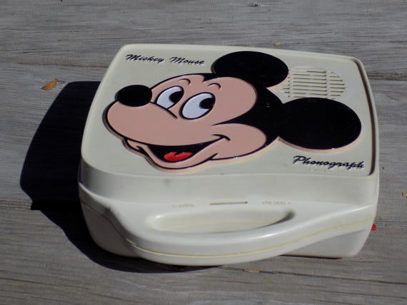 Mickey Mouse Record Player, 45'S Battery Powered, Portable 60 Ish