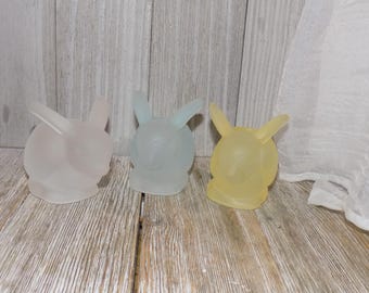 Bunny Candle Holders SOLD SPERATELY Small Bunnies, Glass Bunnies, Rabbits, Memories, Gifts, Prop, Daysgonebytreasures *y