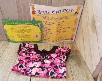Build  A Bear YOU PICK LISTING Build a Bear Certificate, Birth Certificate, Top, Memories, Gift, Prop, Daysgonebytreasures *y