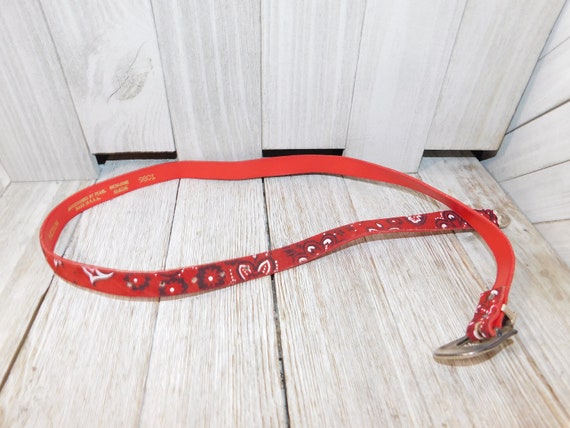 Vintage Paisley Red and White Cowgirl Belt, Vinta… - image 3