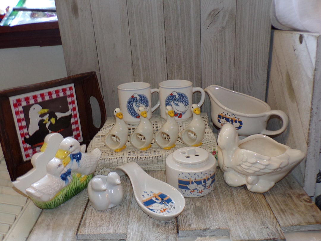 Vtg Geese Kitchen Decor YOU CHOOSE LISTING Spoon Rest Gravy Boat Napkin