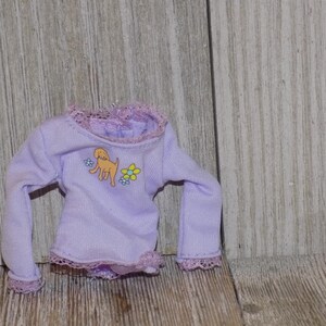 Doll Shirt small Doll Clothes, Very Small Doll Top, Long Sleeved Purple, Memories, Gift, Prop, Daysgonebytreasures *y