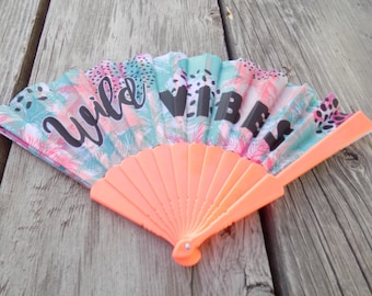 HAND FAN Paper Wild Vibes, Purse, Church, Memories, Gift, Prop, Daysgonebytreasures