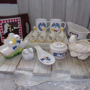 Vtg Geese Kitchen Decor YOU CHOOSE LISTING Spoon Rest Gravy Boat Napkin ...