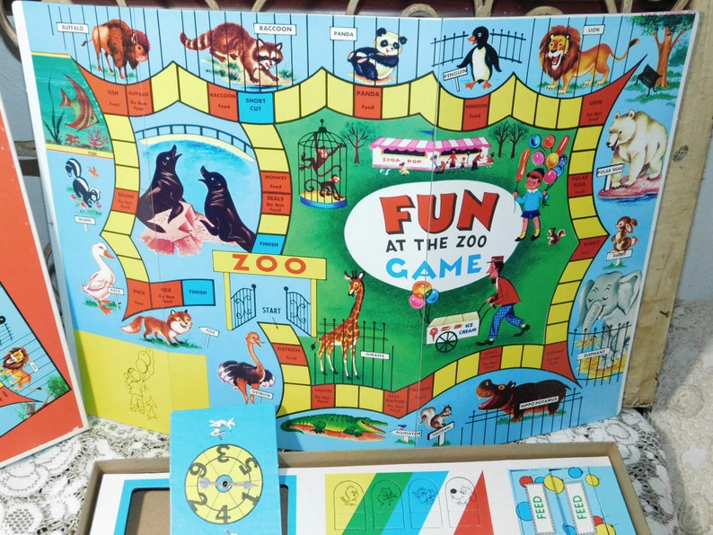 Fun at the Zoo Game A Feed the Animals Game Vintage Etsy
