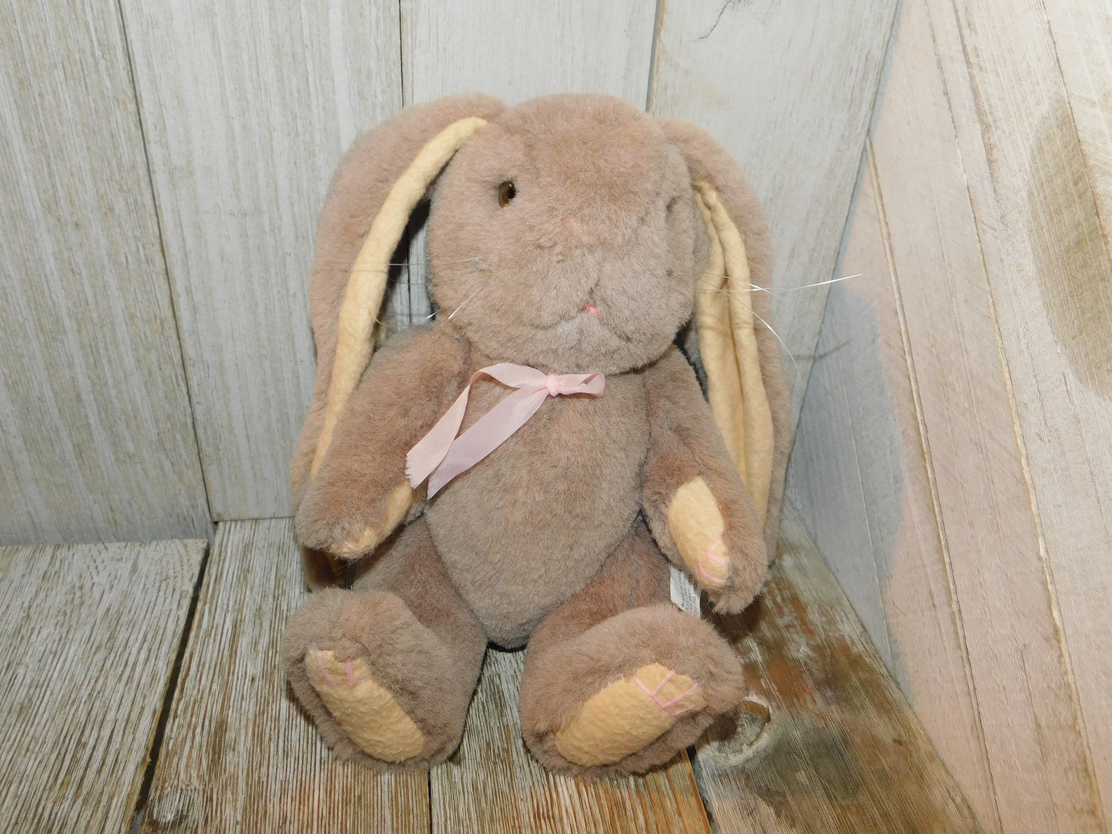Stuffed Rabbit Long Ears BUNNY Vintage Jointed, Bunny W Long Ears, Vintage Stuffed Animals, Vtg ...