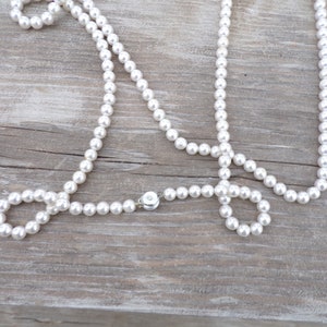 Long White Beaded Necklace, Vtg Bead Necklace, Vtg Jewelry, Women's Jewelry Gift Prop Memories Daysgonebytreasures *y image 1