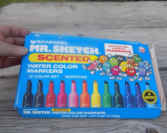 SANFORD MR SKETCH Markers W Box Scented, Vintage Markers, Art