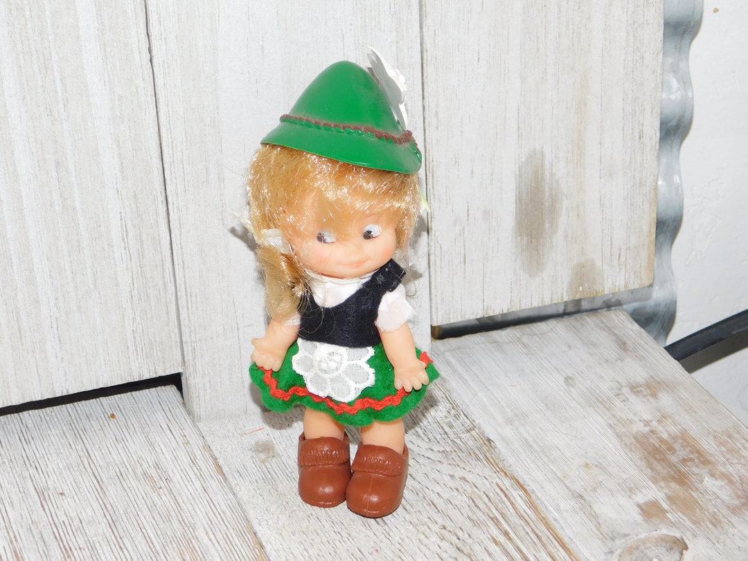 Vintage Little Green Elf Doll, Small Doll, Vintage Doll, Vintage Toys