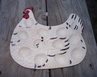 Rooster Hen, Deviled Egg Platter, Deviled Eggs Platter, Farmhouse Kitchen, Country Kitchen, Memories, Gift, Prop, Daysgonebytreasures *y